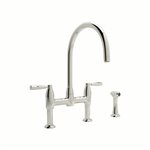 Perrin & Rowe Holborn™ Bridge Kitchen Faucet with C-Spout and Side Spray