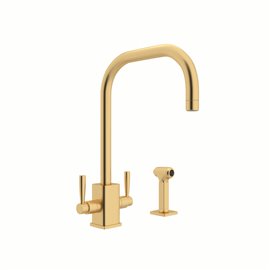 Perrin & Rowe Holborn™ Two Handle Kitchen Faucet With U-Spout and Side Spray