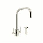 Perrin & Rowe Holborn™ Two Handle Kitchen Faucet With U-Spout and Side Spray