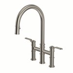 Perrin & Rowe Armstrong™ Pull-Down Bridge Kitchen Faucet with C-Spout