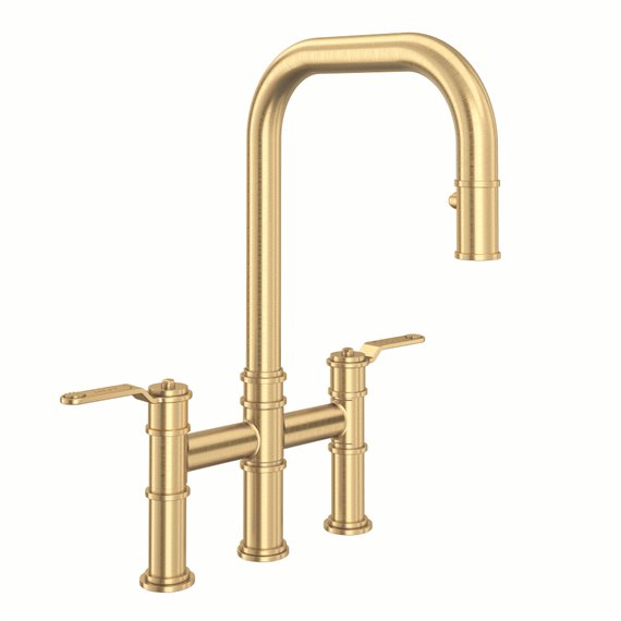 Perrin & Rowe Armstrong™ Pull-Down Bridge Kitchen Faucet with U-Spout