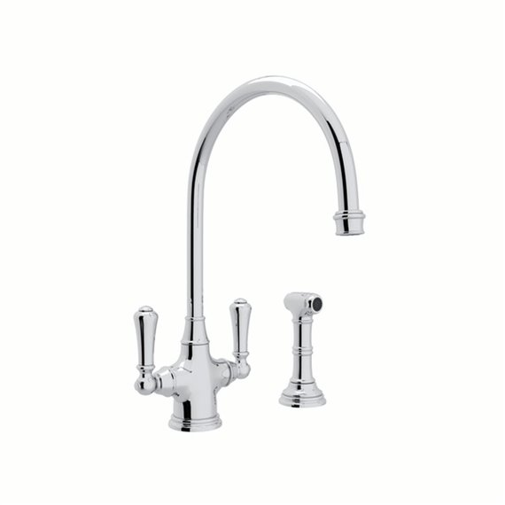 Perrin & Rowe Georgian Era™ Two Handle Kitchen Faucet With Side Spray