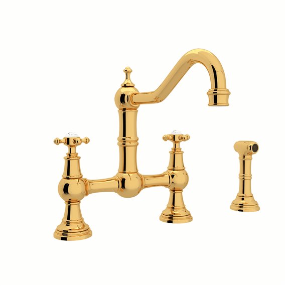 Perrin & Rowe Edwardian™ Bridge Kitchen Faucet With Side Spray