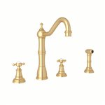 Perrin & Rowe Edwardian™ Two Handle Kitchen Faucet With Side Spray