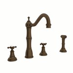 Perrin & Rowe Edwardian™ Two Handle Kitchen Faucet With Side Spray