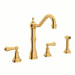 Perrin & Rowe Edwardian™ Two Handle Kitchen Faucet With Side Spray