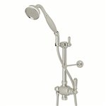 Perrin & Rowe Riser Diverter, Handshower, Handshower Holder, Hose and 8" Thermostatic Outlet