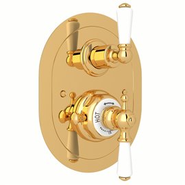 Perrin & Rowe Edwardian™ 3/4" Oval Thermostatic Trim With Volume Control