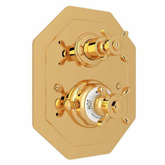 Perrin & Rowe Edwardian™ 3/4" Octagonal Thermostatic Trim With Volume Control