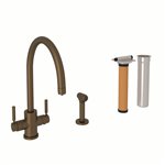 Perrin & Rowe Holborn™ Two Handle Filter Kitchen Faucet Kit With Side Spray