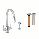 Perrin & Rowe Holborn™ Two Handle Filter Kitchen Faucet Kit With Side Spray