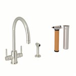 Perrin & Rowe Holborn™ Two Handle Filter Kitchen Faucet Kit With Side Spray