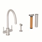 Perrin & Rowe Holborn™ Two Handle Filter Kitchen Faucet Kit With Side Spray