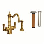 Perrin & Rowe Edwardian™ Two Handle Filter Kitchen Faucet Kit With Side Spray