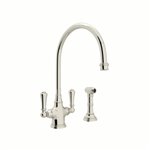 Perrin & Rowe Georgian Era™ Two Handle Kitchen Faucet With Side Spray