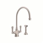 Perrin & Rowe Georgian Era™ Two Handle Kitchen Faucet With Side Spray