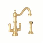 Perrin & Rowe Edwardian™ Two Handle Kitchen Faucet With Side Spray