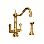 Perrin & Rowe Edwardian™ Two Handle Kitchen Faucet With Side Spray