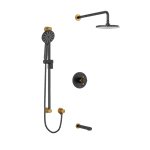 Riobel Riu KIT1345RUTM Type TP thermostaticpressure balance 0.5 coaxial 3-way system with hand shower rail shower head and spout