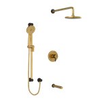 Riobel Riu KIT1345RUTM Type TP thermostaticpressure balance 0.5 coaxial 3-way system with hand shower rail shower head and spout