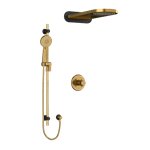 Riobel Momenti KIT2745MMRD Type T/P 1/2 inch coaxial 3-way system with hand shower rail and rain and cascade shower head