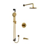 Riobel Parabola KIT1345PB Type T/P thermostatic/pressure balance ½" coaxial 3-way system with hand shower rail, shower head and 