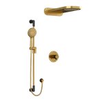 Riobel Parabola KIT2745PB Type T/P thermostatic/pressure balance ½" coaxial 3-way system with hand shower rail and rain and casc