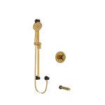 Riobel RIU Knurled KIT1244RUTM+KN ½" 2-way Type T/P coaxial system with spout and hand shower rail