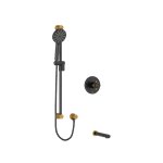 Riobel RIU Knurled KIT1244RUTM+KN ½" 2-way Type T/P coaxial system with spout and hand shower rail