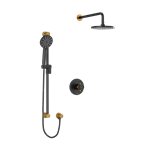 Riobel RIU Knurled KIT323RUTM+KN Type T/P ½" coaxial 2-way system with hand shower and shower head