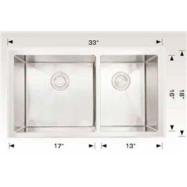 Bosco 203315 Diamond Series Stainless Steel Kitchen Sink