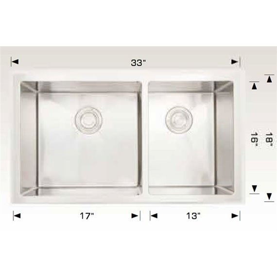 Bosco 203315 Diamond Series Stainless Steel Kitchen Sink