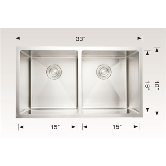 Bosco 203316 Diamond Series Stainless Steel Kitchen Sink