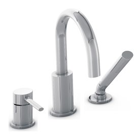 Baril B14-1329-00 OVAL B14 3-Piece Deck Mount Tub Filler With Hand Shower