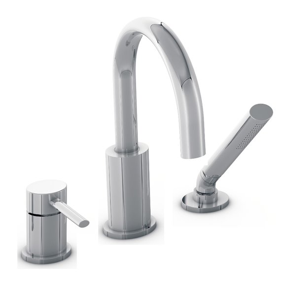 Baril B14-1329-00 OVAL B14 3-Piece Deck Mount Tub Filler With Hand Shower