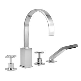 Baril B26-1481-07 HAÜS-D B26 4-Piece Deck Mount Tub Filler With Hand Shower