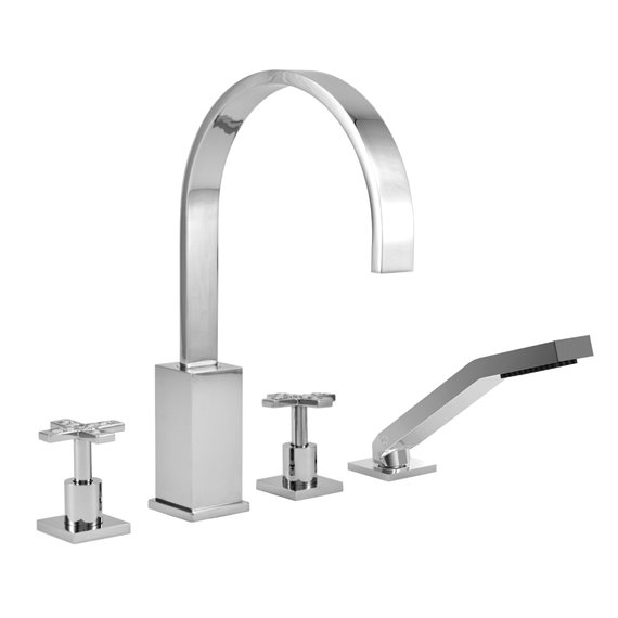 Baril B26-1481-07 HAÜS-D B26 4-Piece Deck Mount Tub Filler With Hand Shower