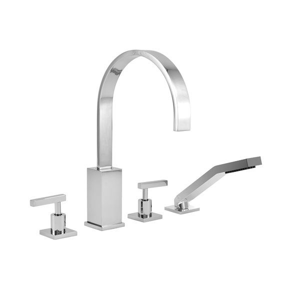 Baril B28-1481-07 HAÜS-L B28 4-Piece Deck Mount Tub Filler With Hand Shower