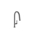 Baril CUI-9340-02L High Single Hole Kitchen Faucet With 2-Function Pull-Down Spray