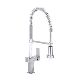 Baril CUI-9480-45L Square Industrial Style, High Single Hole Kitchen Faucet With 2-Function Spray