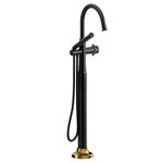 Riobel Momenti MMRD39X 2-way Type T (thermostatic) coaxial floor-mount tub filler with hand shower