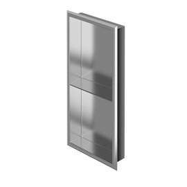 Zitta Stainless steel polished niche 24'' x 12'' x 3'' (610mm x 305mm x 76mm) with 1 shelf