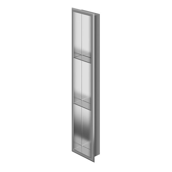 Zitta Stainless steel polished niche 36'' x 8'' X 3'' (914mm x 203mm x 76mm) with 2 shelf