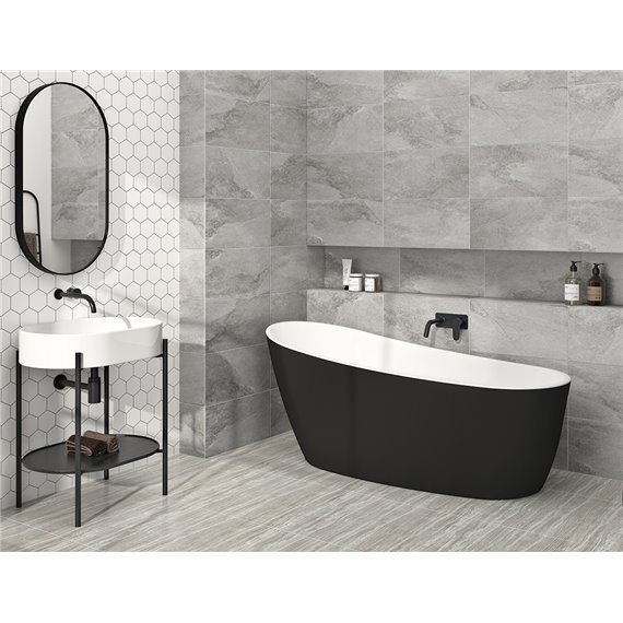 Zitta Issa BLACK tub 59½ x 29 x 27½ chrome OVF