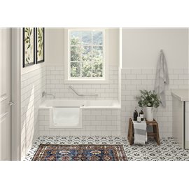 Zitta Duett 63 Acrylic left alcove kit with bath door