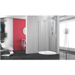 Zitta Bellini 36x36 chrome clear round corner shower door right side