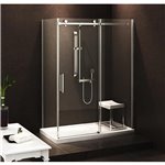 Zitta Bellini 48 straight shower door wall closing chrome clair