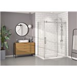 Zitta Bellini 54 chrome clear angle straight shower door