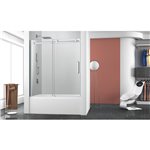 Zitta Bellini 60 bath tub chrome clear straight door