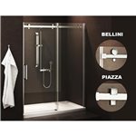 Zitta Bellini 60 straight shower door wall closing chrome clear